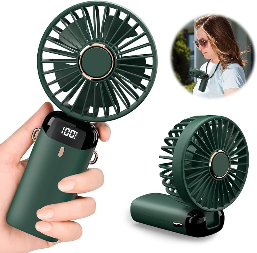 Digital Display Portable Mini Fan  (Random Color)